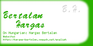 bertalan hargas business card